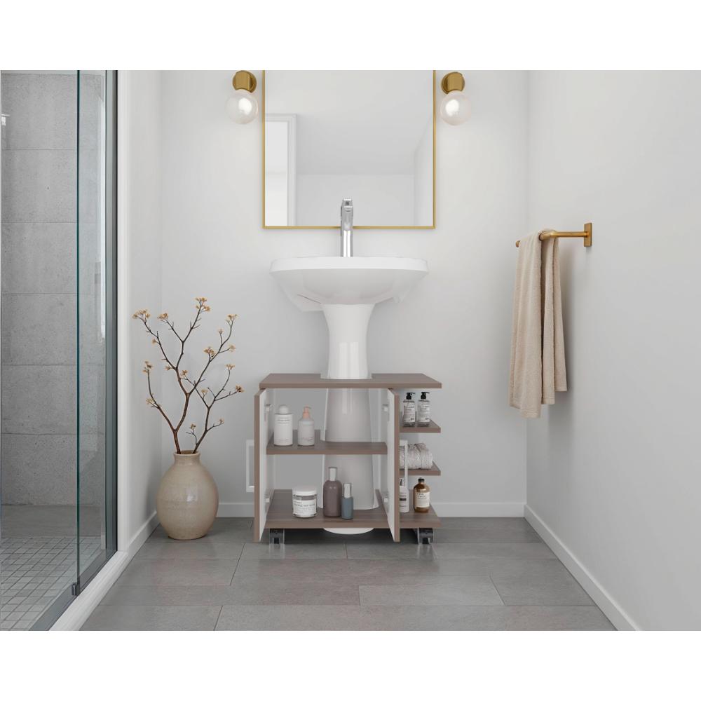 Optimizador Lavamanos Bath 300 Dos Puertas Fm, Avellana Blanco