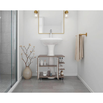 Optimizador Lavamanos Bath 300 Dos Puertas Fm, Avellana Blanco
