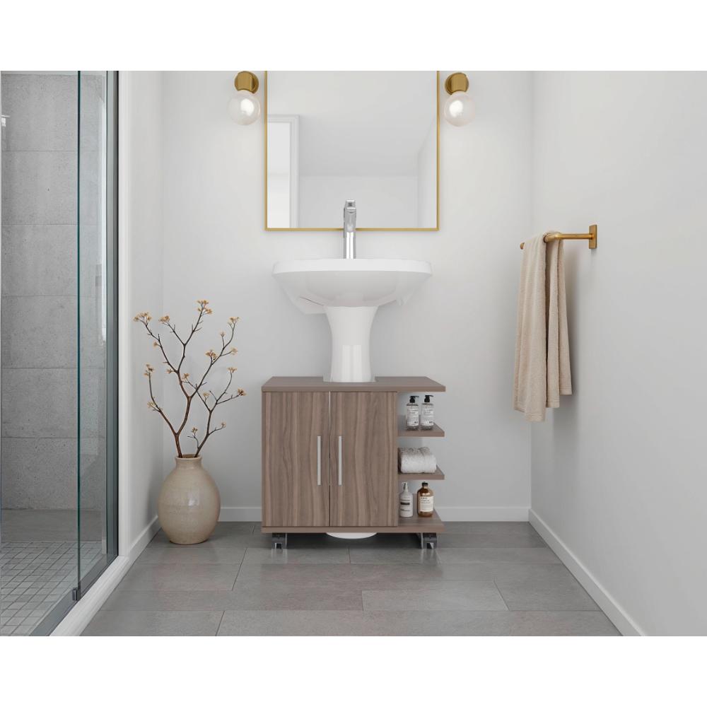 Optimizador Lavamanos Bath 300 Dos Puertas Fm, Avellana Blanco