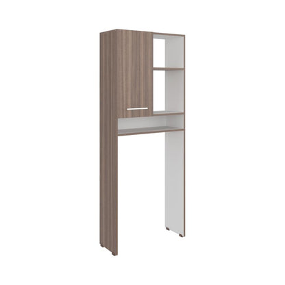 Optimizador Wc Bath 26 Con Una Puerta, Avellana y Blanco, Ideal para Ahorrar Espacio