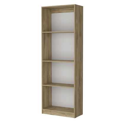 Biblioteca Estante Con Cuatro Repisas Melamina, FM Furniture Cafe Claro