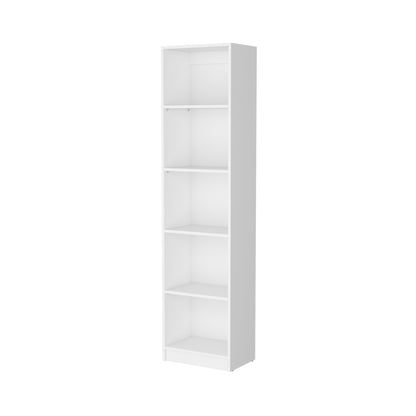 Biblioteca Estante Con Cinco Repisas Melamina, FM Furniture Blanco