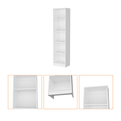 Biblioteca Estante Con Cinco Repisas Melamina, FM Furniture Blanco