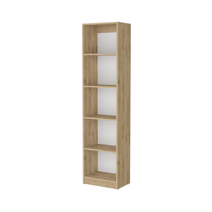 Biblioteca Estante Con Cinco Repisas Melamina, FM Furniture Cafe Claro