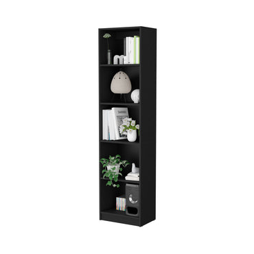 Biblioteca Estante 18, Con Cinco Repisas  Melamina, FM Furniture Negro