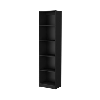 Biblioteca Estante 18, Con Cinco Repisas  Melamina, FM Furniture Negro