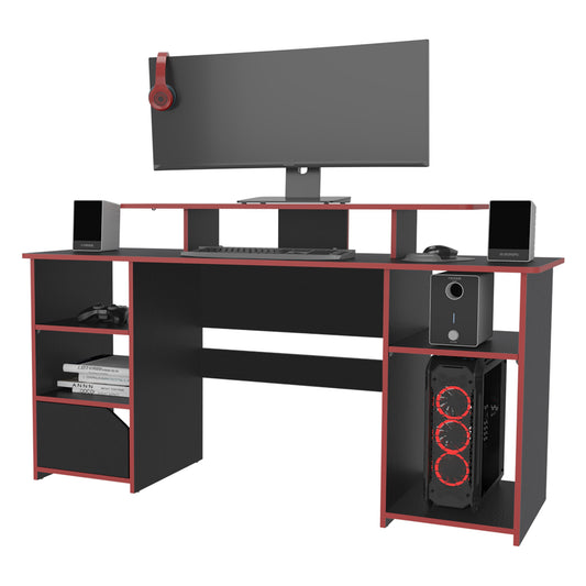 Escritorio Gamer, FM Furniture 045N Negro Y Rojo