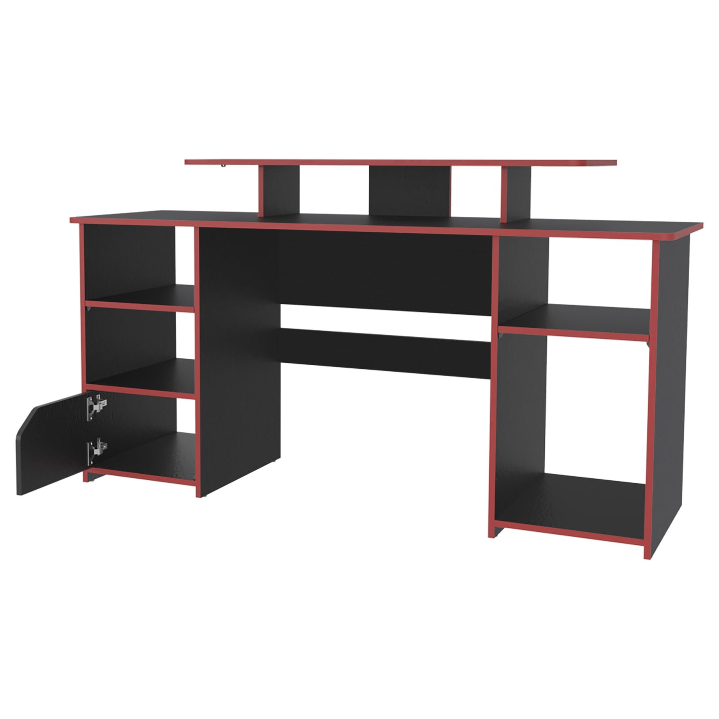 Escritorio Gamer, FM Furniture 045N Negro Y Rojo