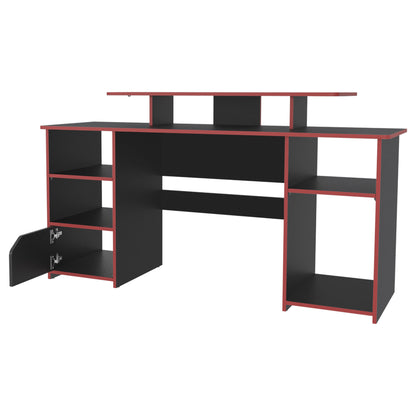 Escritorio Gamer, FM Furniture 045N Negro Y Rojo