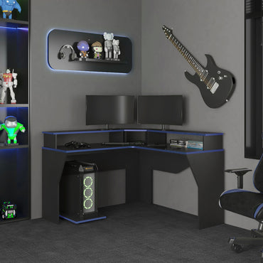 Escritorio Gamer, FM Furniture 046N Negro Y Azul