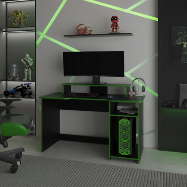 Escritorio Gamer, FM Furniture 048N Negro Y Verde