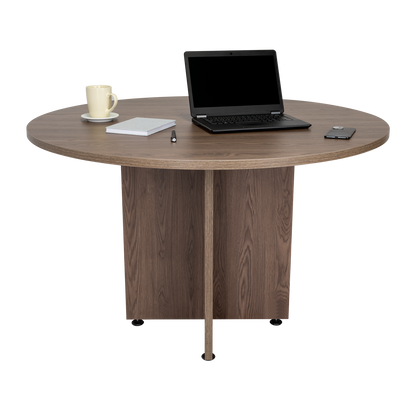 Mesa De Reunion Redonda Fm 055N Negro Y Café Oscuro