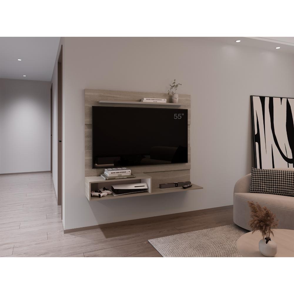 Panel de Tv Beijing, Bardolino y Blanco, con espacio para tv 55" (vista 3)