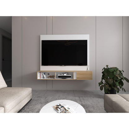 Panel Tv 65", Blanco Y Cafe Claro