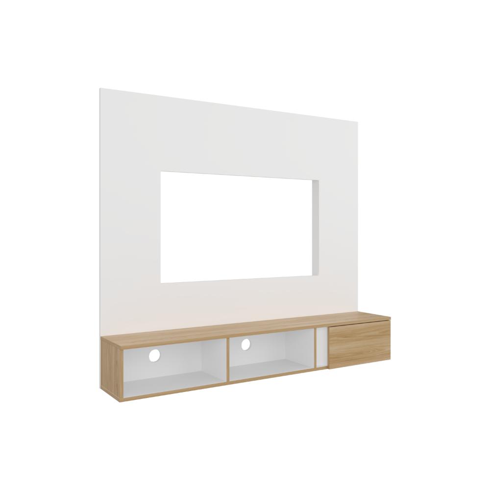 Panel Tv 65", Blanco Y Cafe Claro