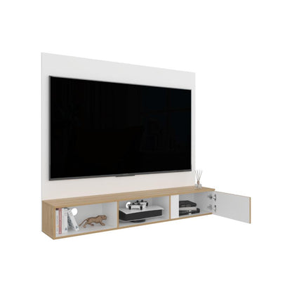 Panel Tv 65", Blanco Y Cafe Claro