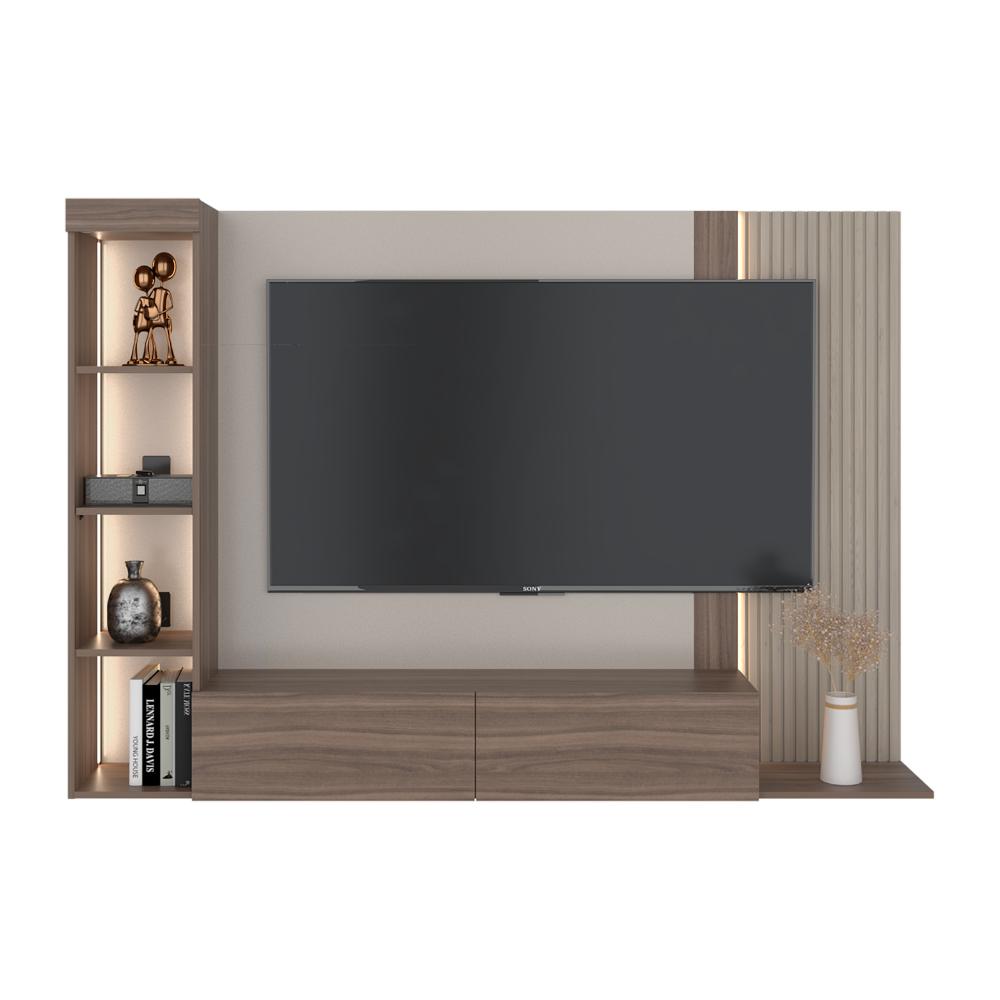 Panel de Tv Gamma, Capri y Avellana con Espacio Para Televisor de Hasta 65"