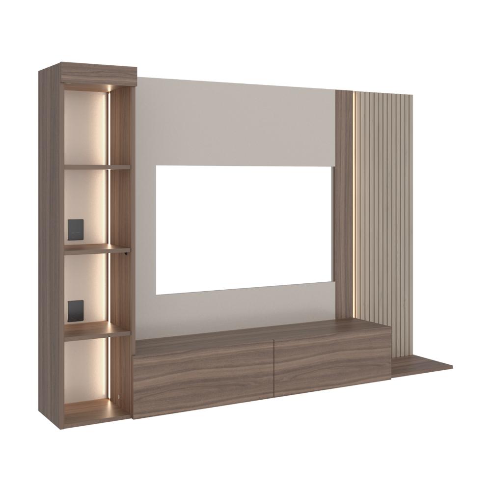 Panel de Tv Gamma, Capri y Avellana con Espacio Para Televisor de Hasta 65"