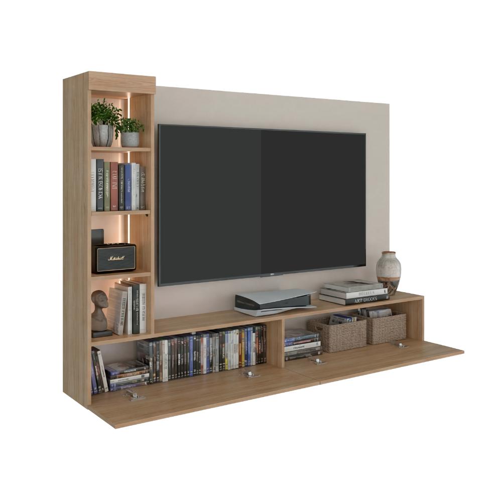 Panel de Tv Ilus, Capri y Fresno Europeo, con Espacio Para Televisor de Hasta 65"