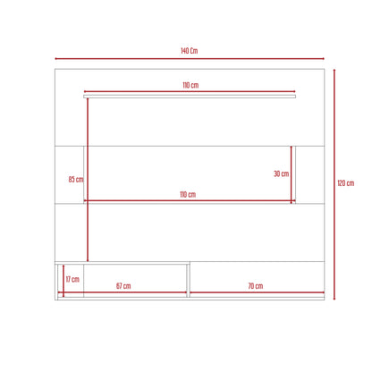 Panel de Tv Ascher, Duna y Blanco Duqueza, con Espacio Para Televisor de Hasta 55 Pulgadas