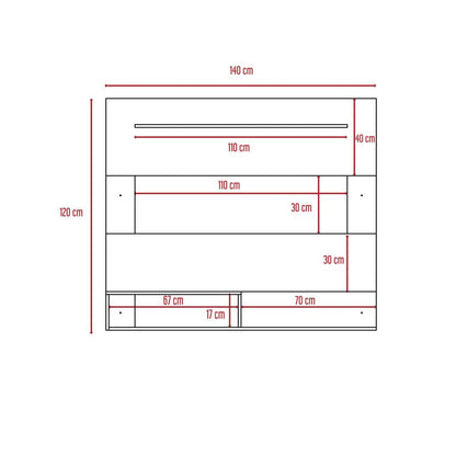 Panel Ascher Tv 55" Blanco, Con Varios Entrepaños