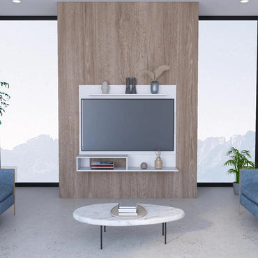 Panel de Tv Ascher, Blanco, con Espacio Para Televisor de Hasta 55 Pulgadas