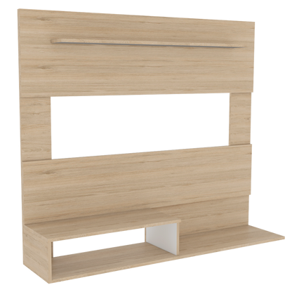 Panel de TV Beijing Color Rovere y Blanco Para Sala De Estar