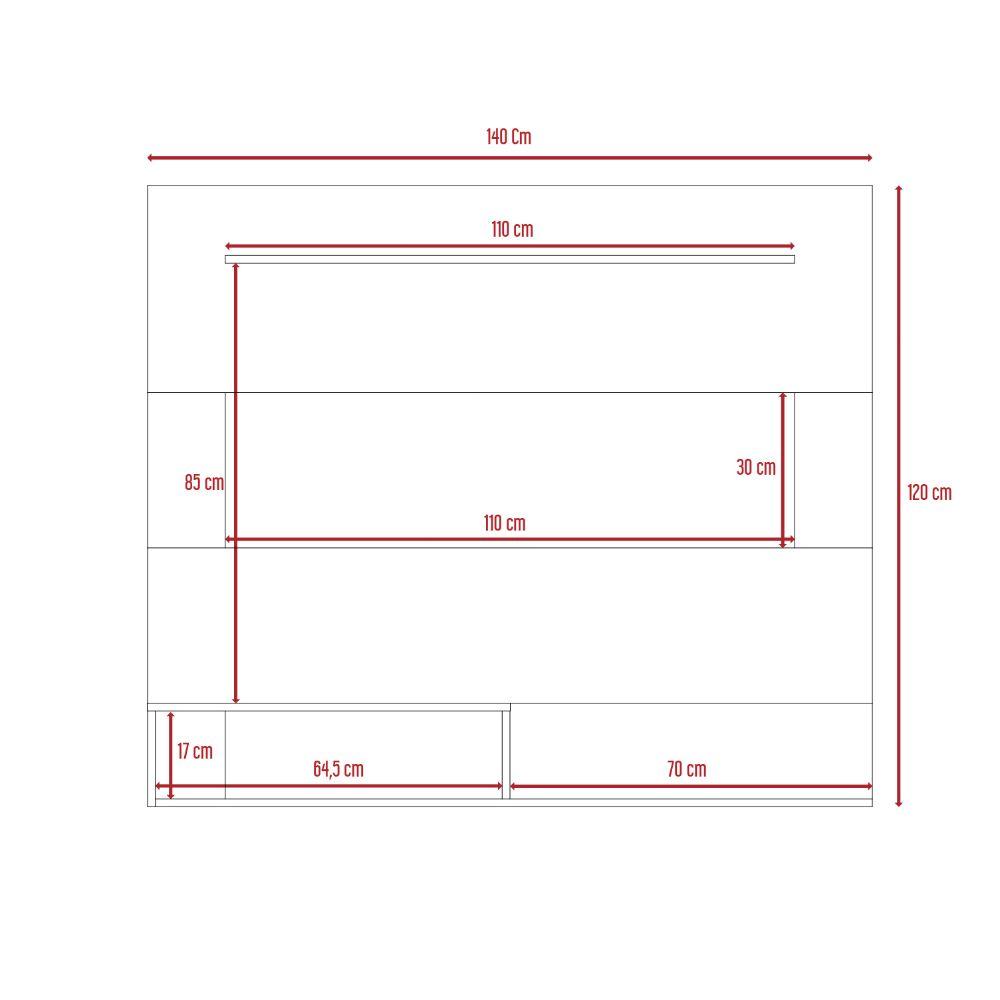 Panel Tv Ascher 55" Café Claro