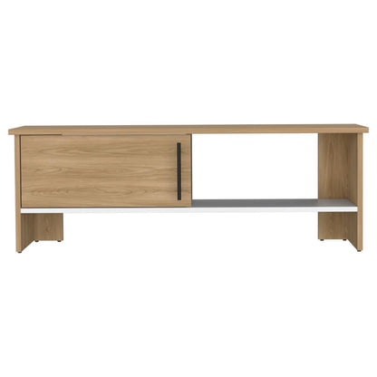 Mesa Tv Navi, Fresno Europeo y Blanco Duqueza, Para Televisor Hasta 55 Pulgadas Con Puerta (vista 6)