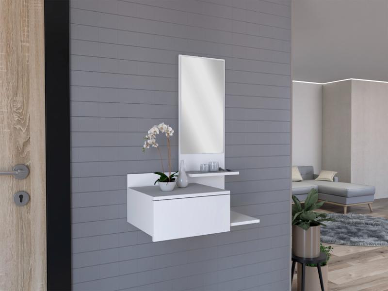 Mueble Recibidor Vienna, Recibidor Viena, Blanco, con un Cajón