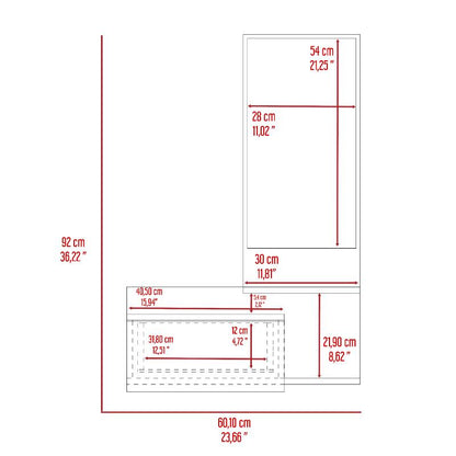 Mueble Recibidor Vienna, Recibidor Viena, Blanco, con un Cajón