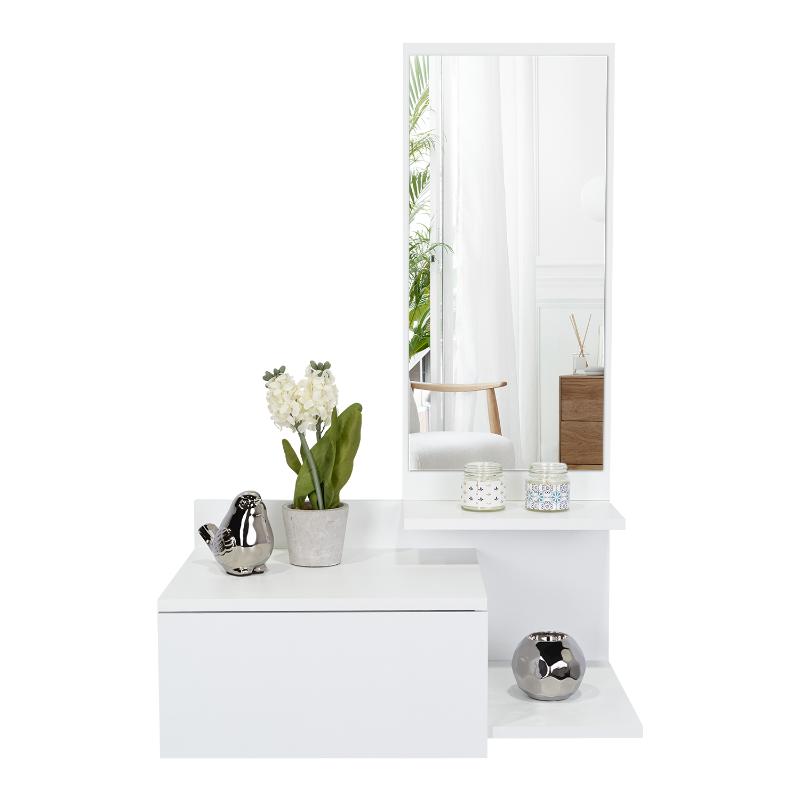 Mueble Recibidor Vienna, Recibidor Viena, Blanco, con un Cajón