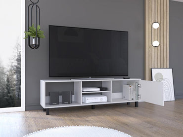 Rack Tv 65" Tunez Una Puerta, Color Blanco
