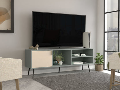 Rack Tv 65" Una Puerta, Verde Azulado