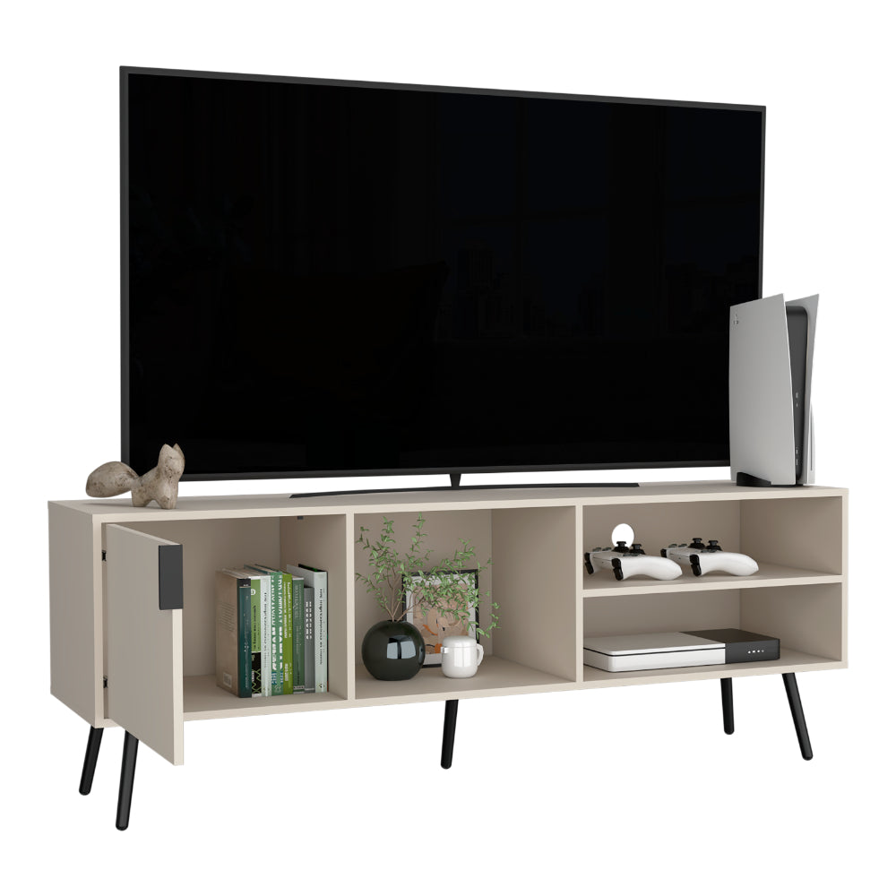 Rack Tv Vulanno 65"  Beige, Con Una Puerta Abatible