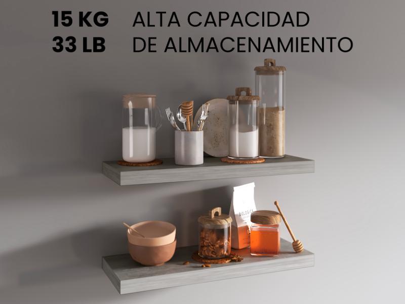 Repisa Flotante Maca ,  Gris Claro
