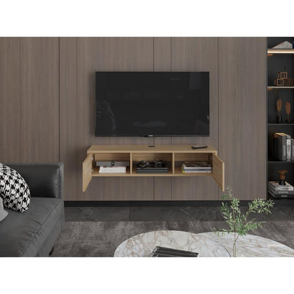 Rack Tv 65" Glen Multifuncional Piso O Flotante, Fresno Europeo (vista 6)