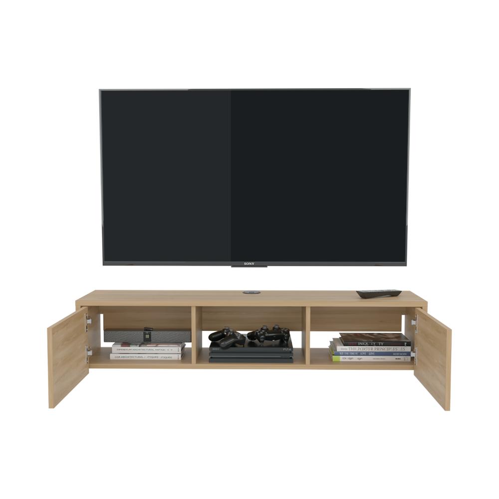 Rack Tv 65" Glen Multifuncional Piso O Flotante, Fresno Europeo (vista 5)