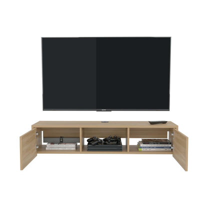 Rack Tv 65" Glen Multifuncional Piso O Flotante, Fresno Europeo (vista 5)