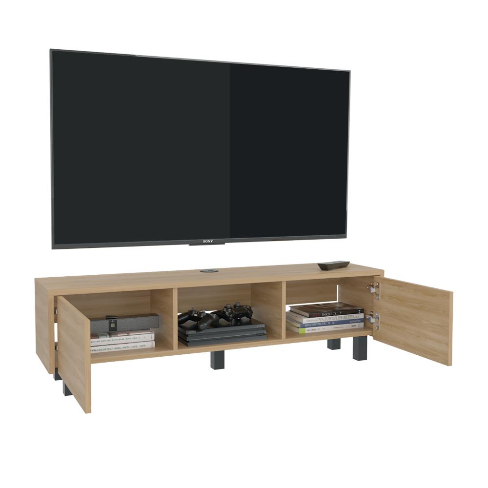 Rack Tv 65" Glen Multifuncional Piso O Flotante, Fresno Europeo (vista 4)