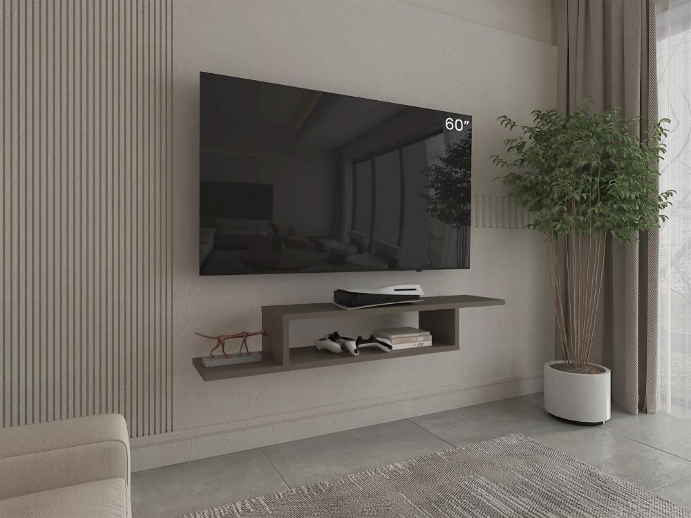 Mesa Para Tv Flotante Dilix, Canela, con superficie para objetos decorativos