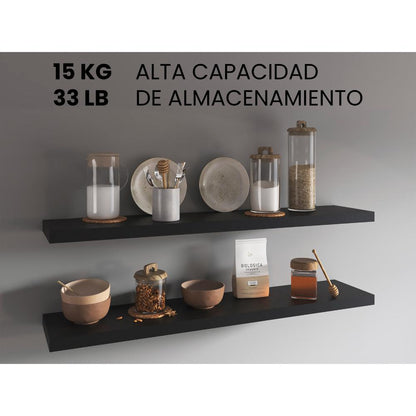 Repisa Flotante,  Negro X1 Unidad
