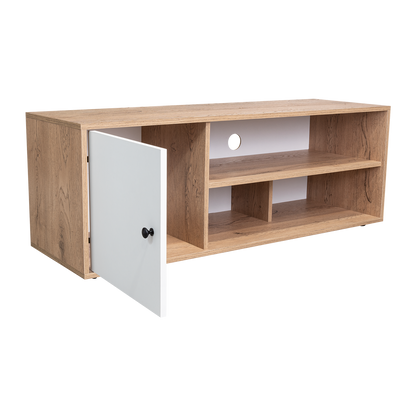 Mesa Para Tv Noah, Macadamia y Blanco Vainilla, para tv de hasta 55 pulgadas