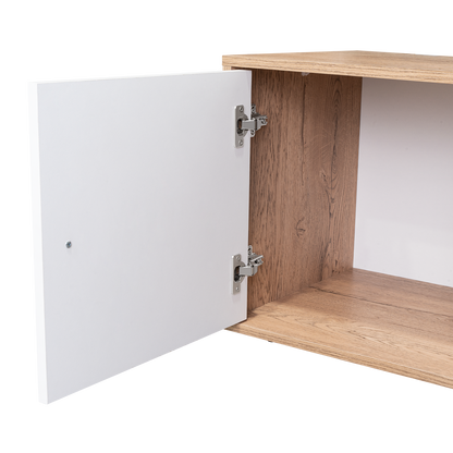 Mesa Para Tv Noah, Macadamia y Blanco Vainilla, para tv de hasta 55 pulgadas