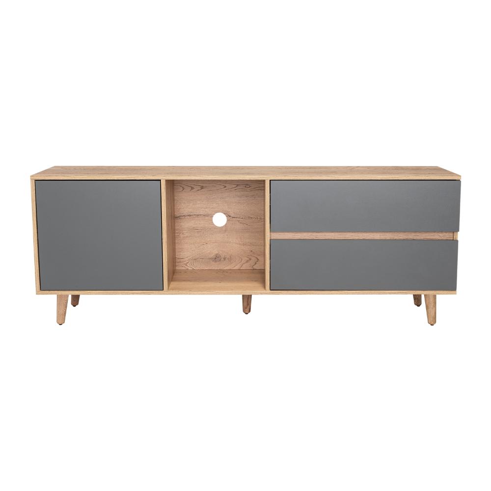 Mesa Para Tv 65" Café Claro Y Gris