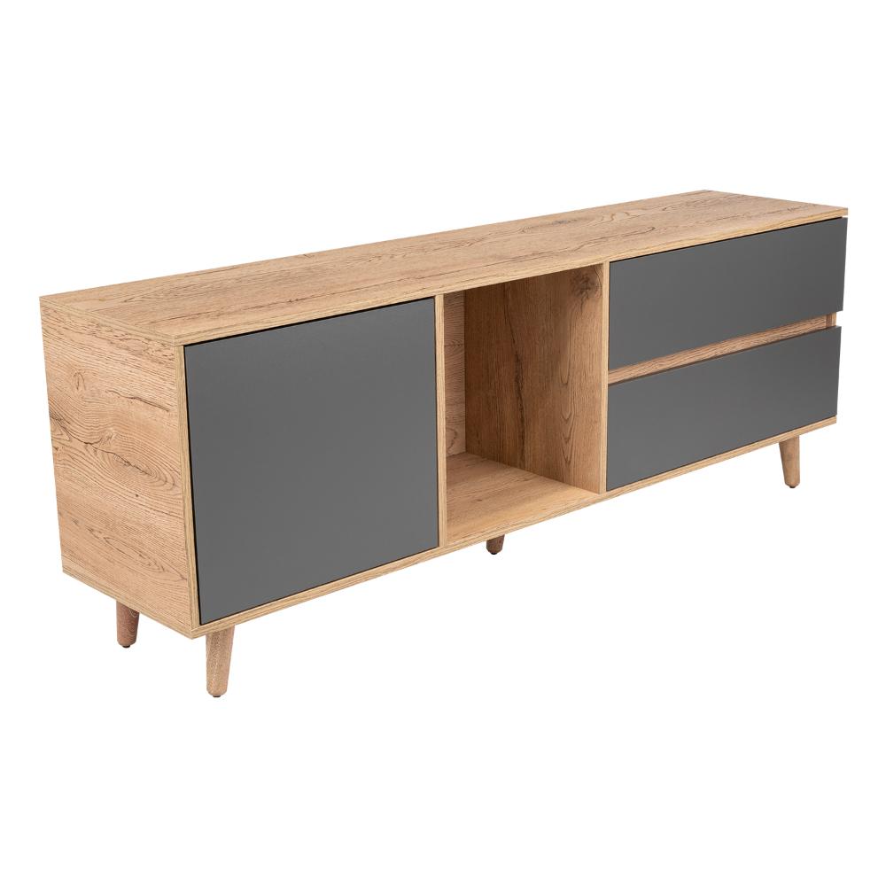 Mesa Para Tv 65" Café Claro Y Gris