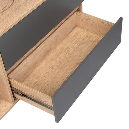 Mesa Para Tv 65" Café Claro Y Gris