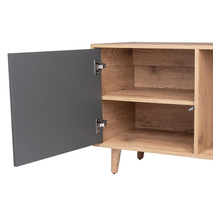 Mesa Para Tv 65" Café Claro Y Gris
