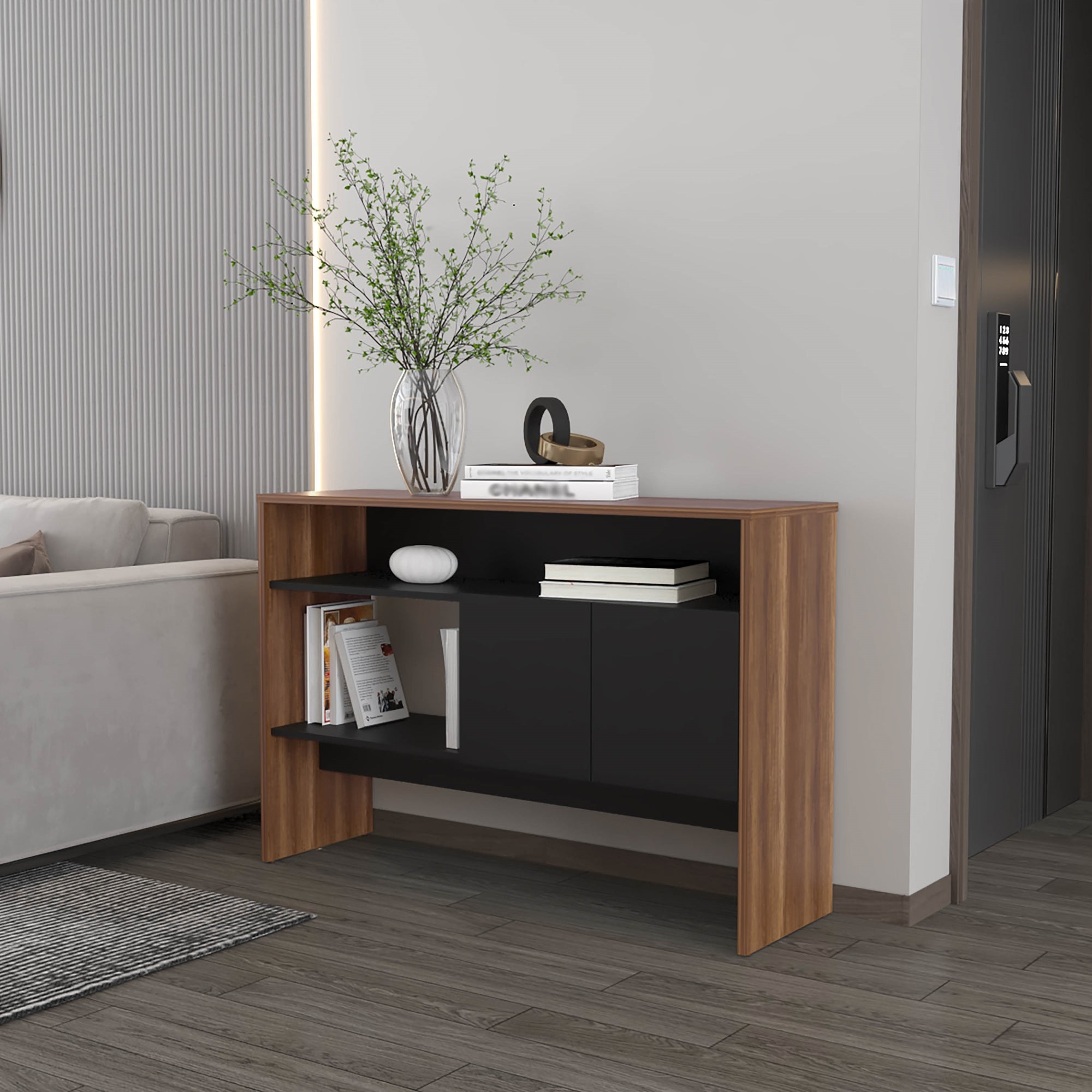 Arrimo Dos Puertas, FM Furniture Cafe Claro Y Negro (vista 2)