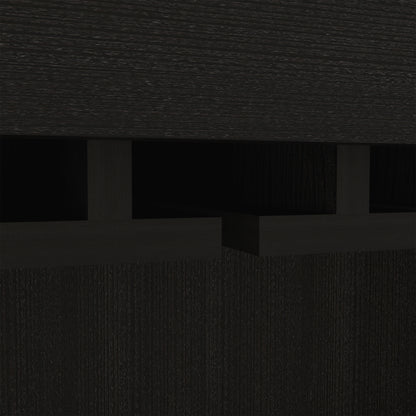 Bar Alto Cinco Botelleros Y Portacopas, FM Furniture 003C, Cafe Oscuro Y Negro
